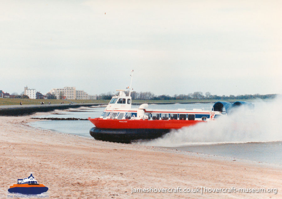 AP1-88 hovercraft at Ryde hoverport -  (credit: The <a href='http://www.hovercraft-museum.org/' target='_blank'>Hovercraft Museum Trust</a>).
